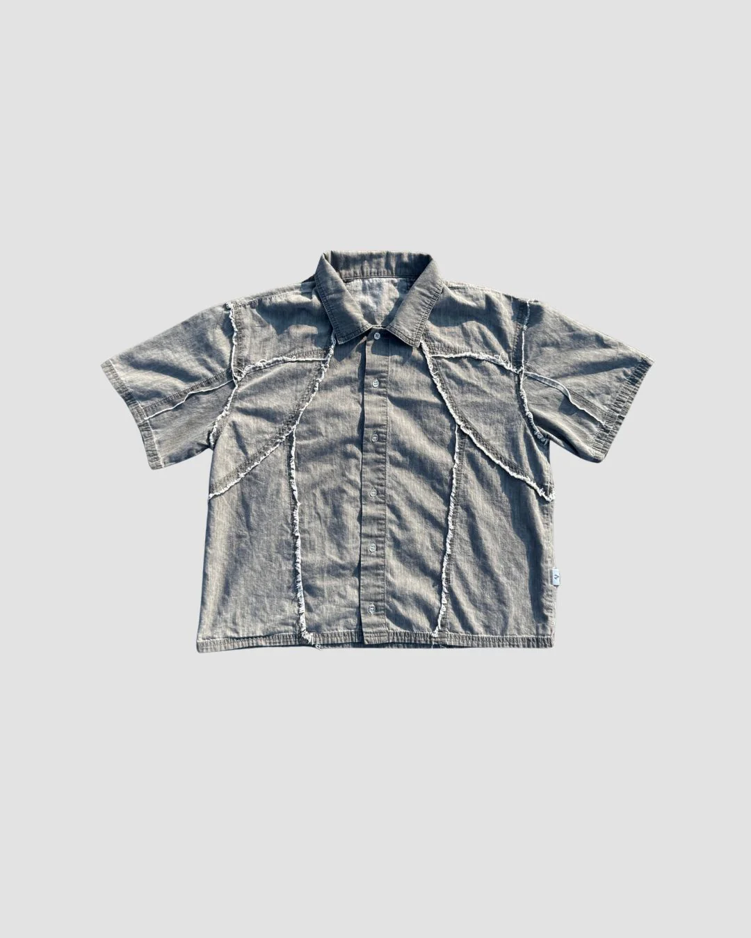 Distressed Collared Shirt Grey - Image 3