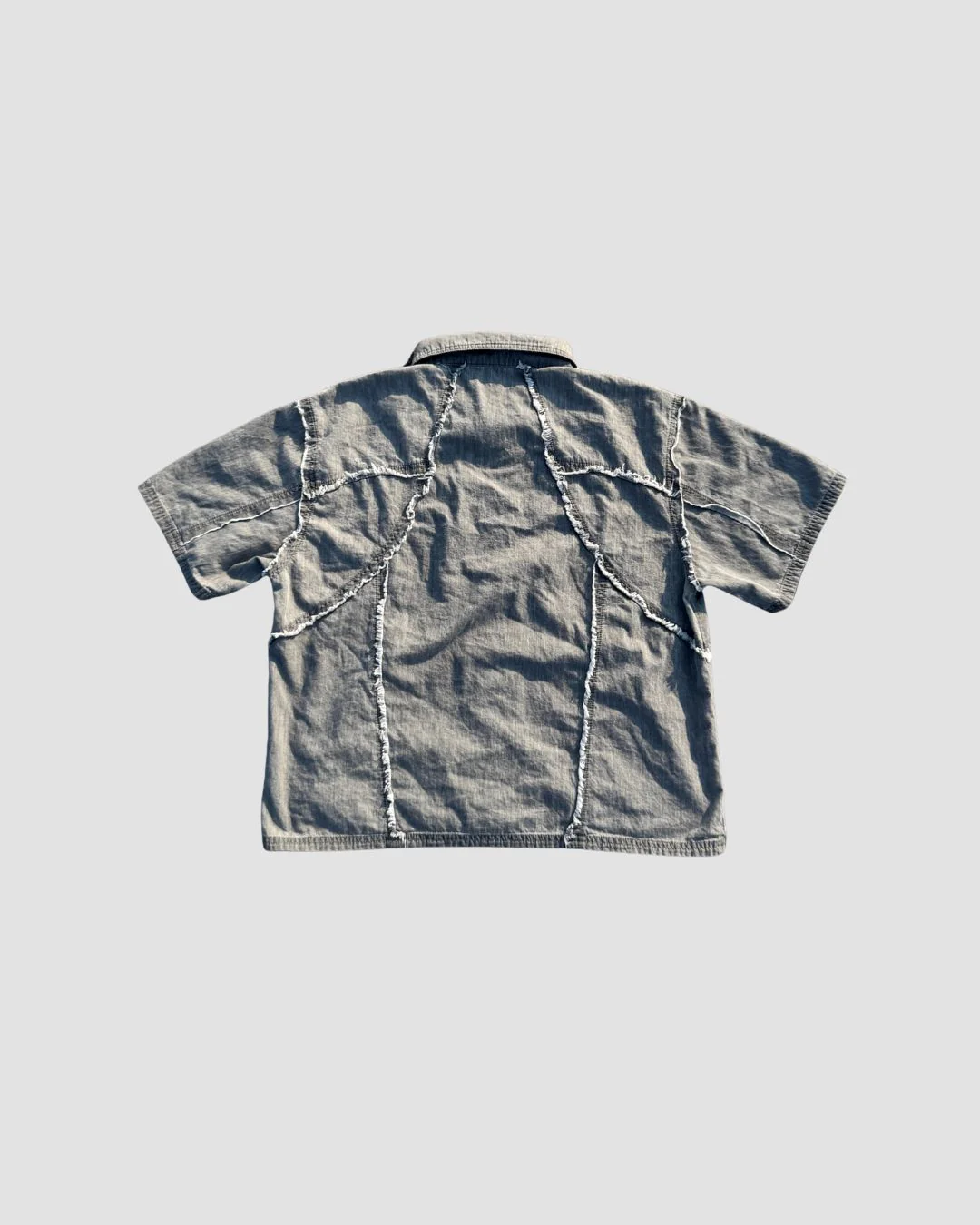 Distressed Collared Shirt Grey - Image 4