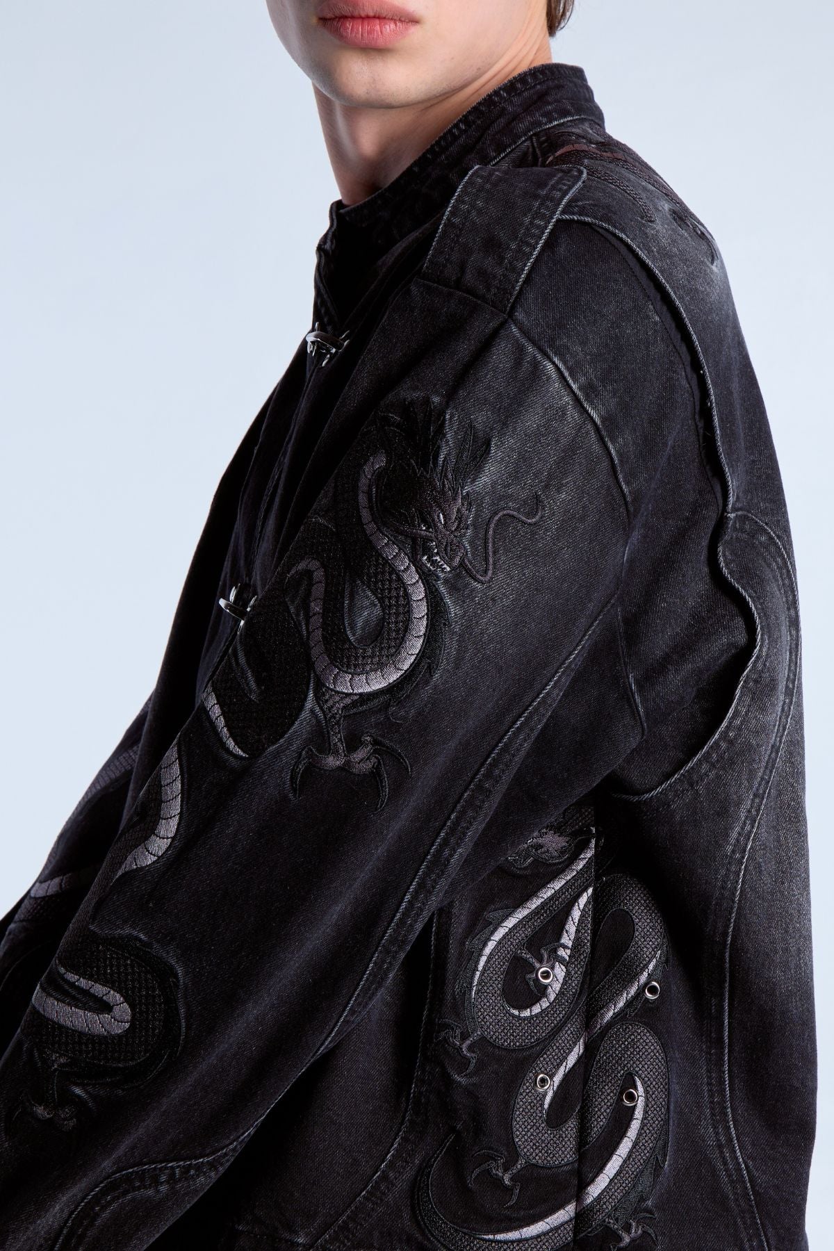 Dragon Denim Jacket Black - Image 2