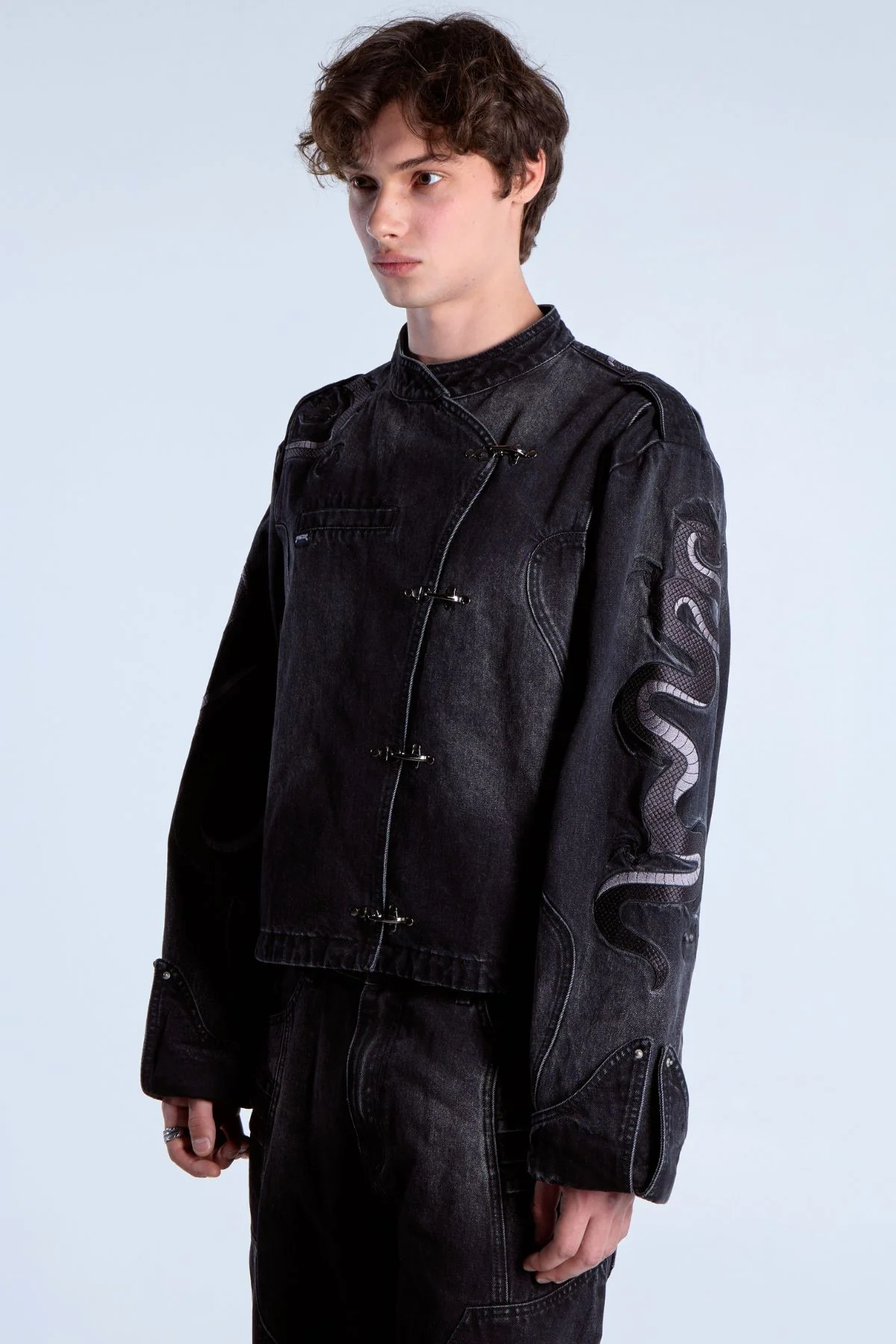 Dragon Denim Jacket Black - Image 3