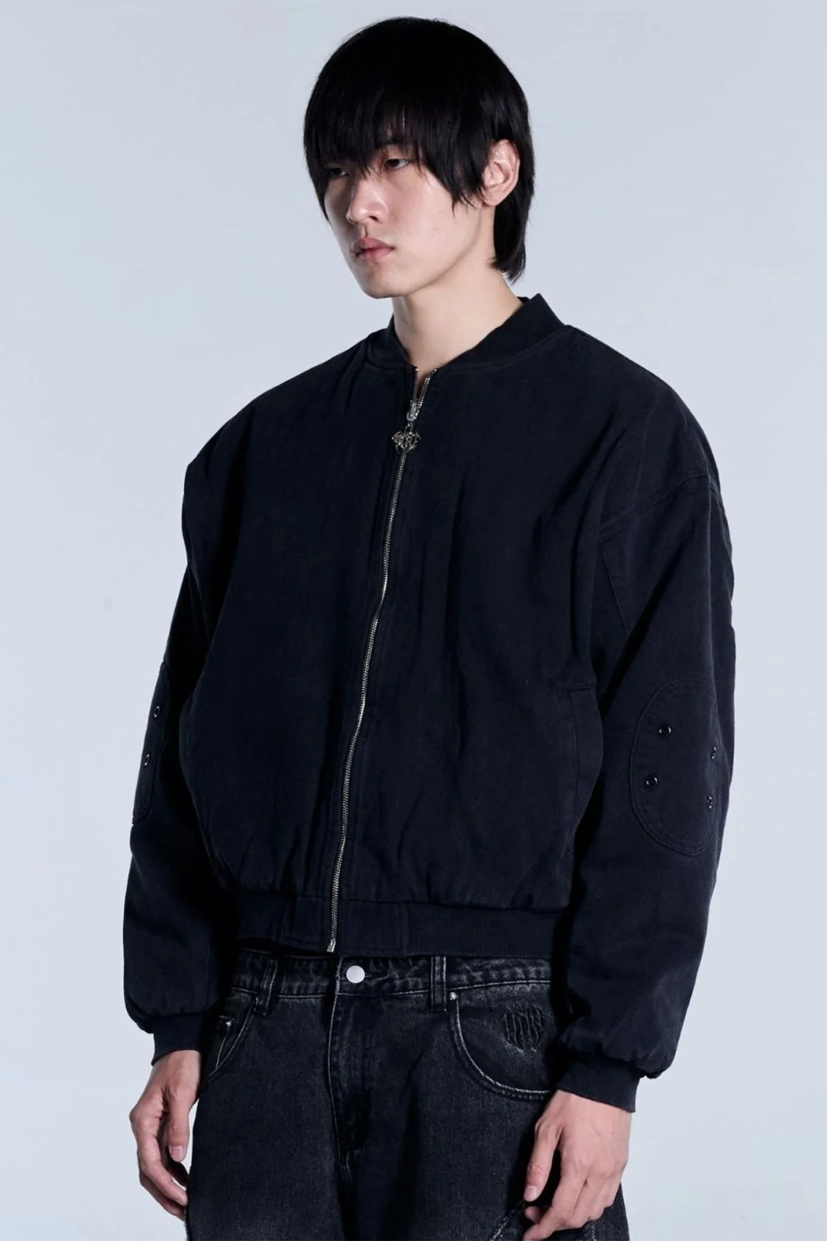 Flamed Black Bomber Jacket - Image 2