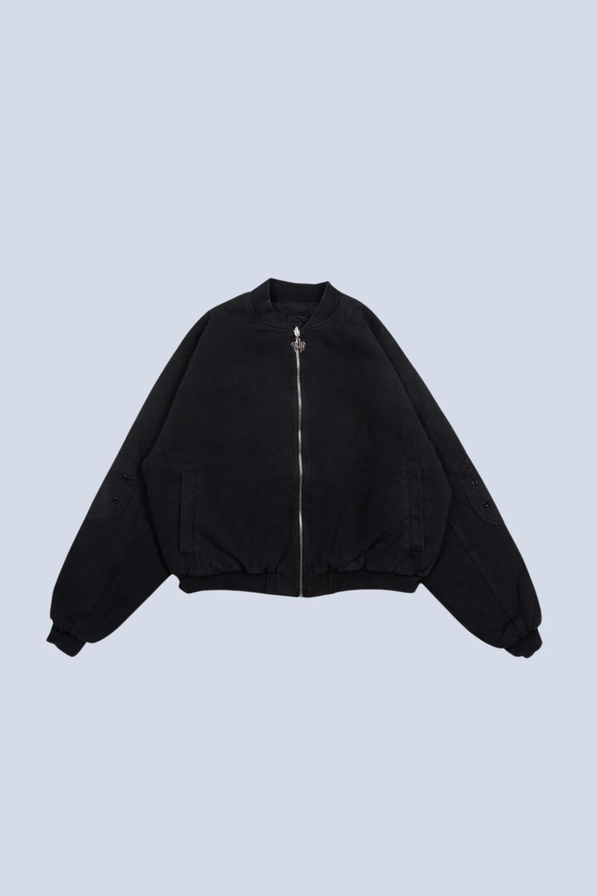 Flamed Black Bomber Jacket - Image 3