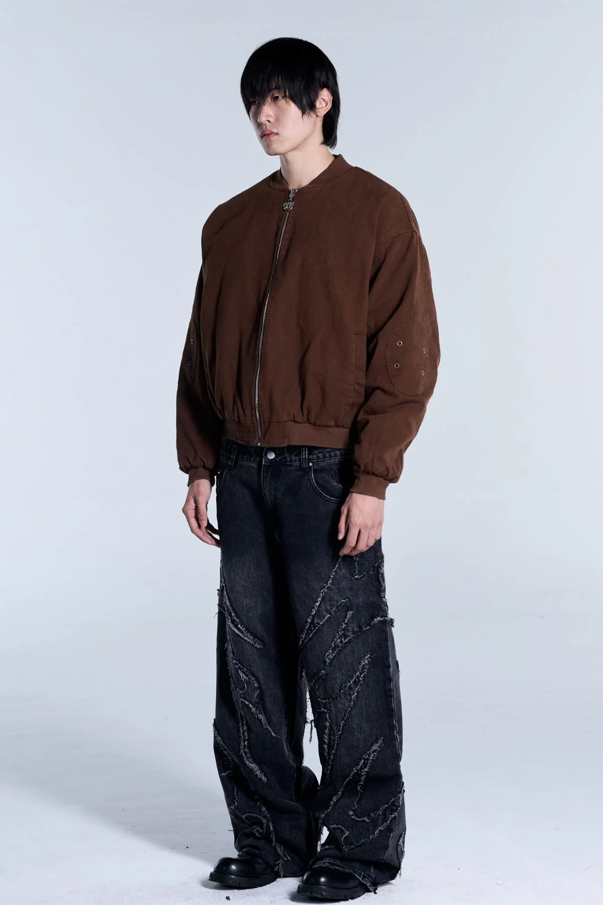 Flamed Mocha Bomber Jacket - Image 3