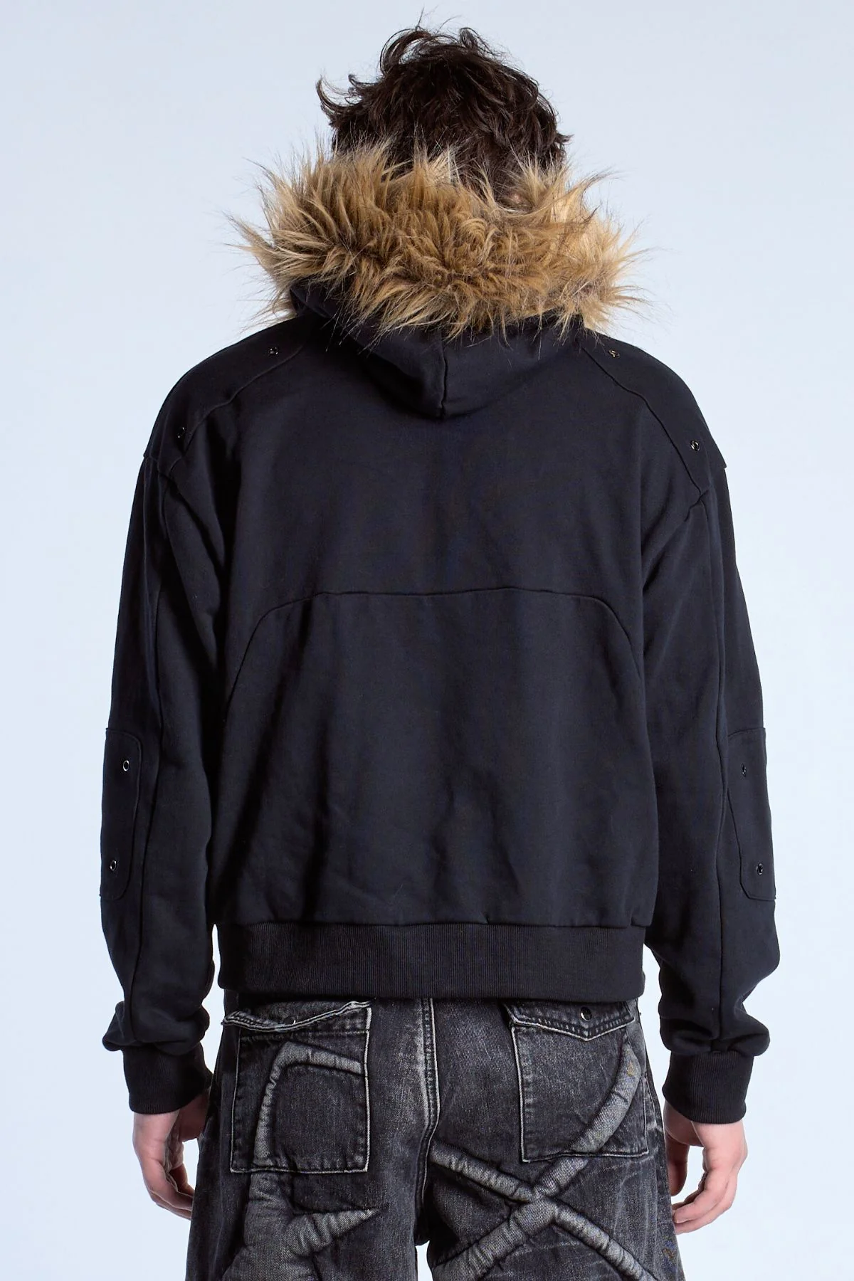 Noire Fur Zip Hoodie - Image 6